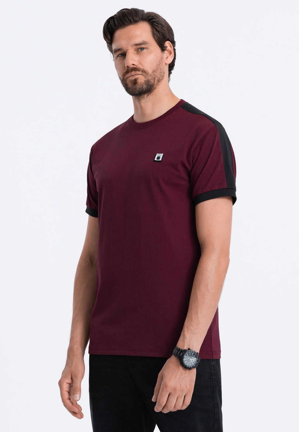 Базовая футболка With Contrasting Ombre, цвет burgundy брюки p1059 ombre цвет burgundy