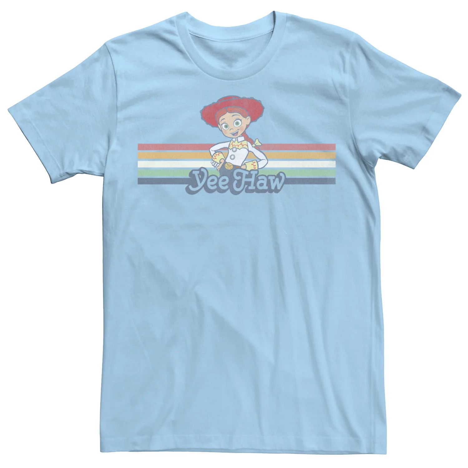 Мужская футболка «История игрушек Джесси/Пиксар» «Джесси Ковгерл» в радужную полоску «Йи Хоу» Disney / Pixar, светло-синий