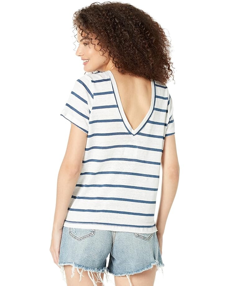 Футболка Chaser Linen Jersey Raw Edge V-Neck Tee, цвет Playa Stripe 4r playa park