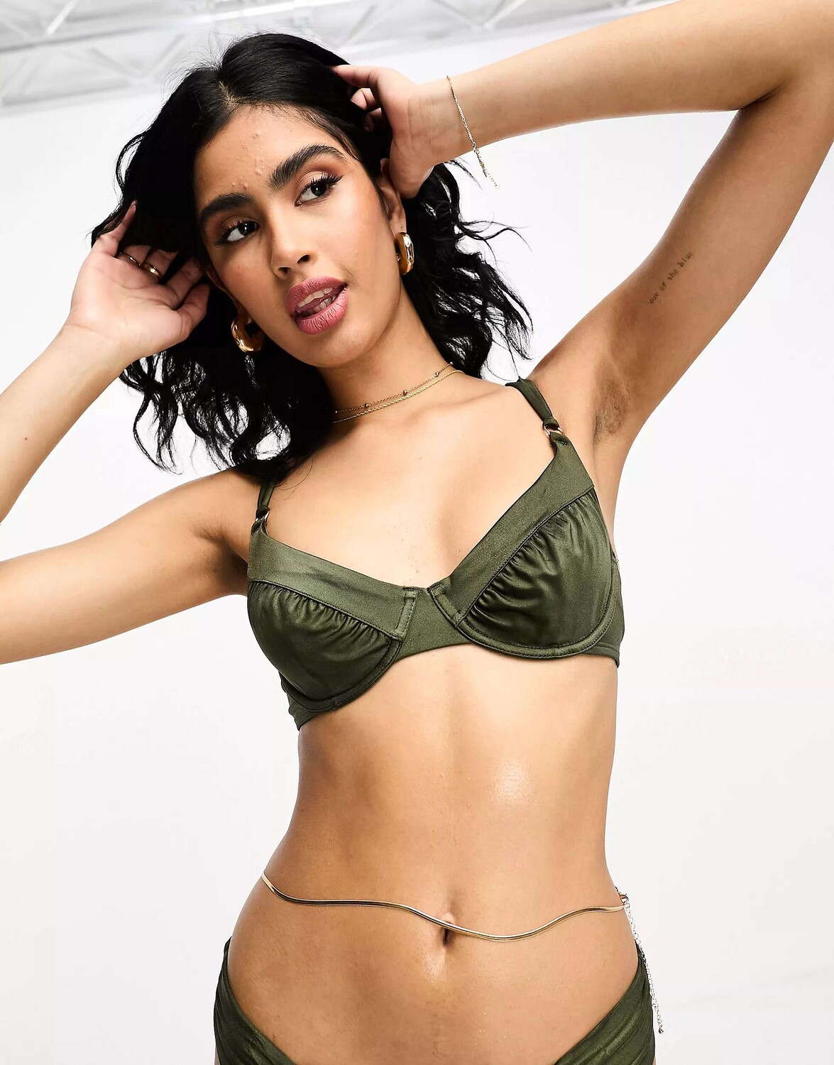 

Зеленый хедж-топ на косточках Hunkemoller Crete с полной чашкой