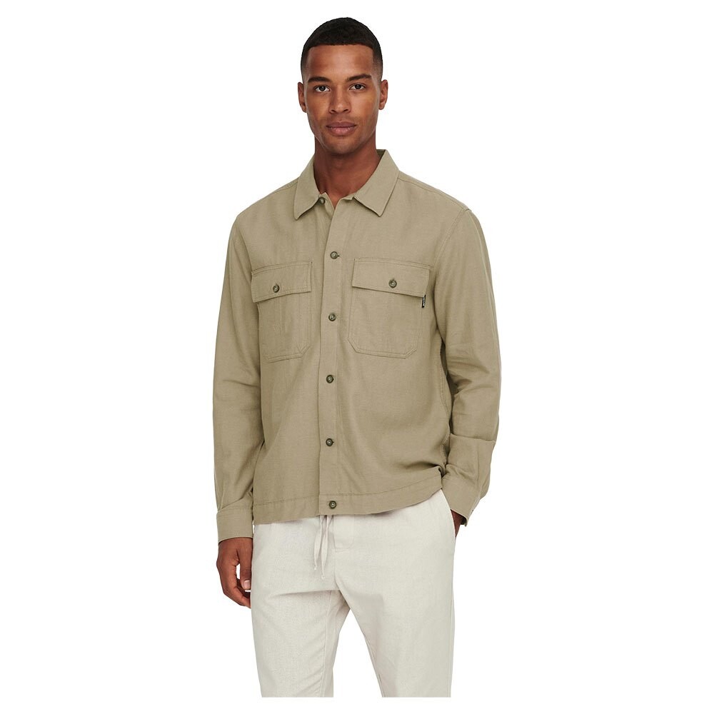 

Рубашка Only & Sons Long Sleeve Kennet Life Linen, бежевый