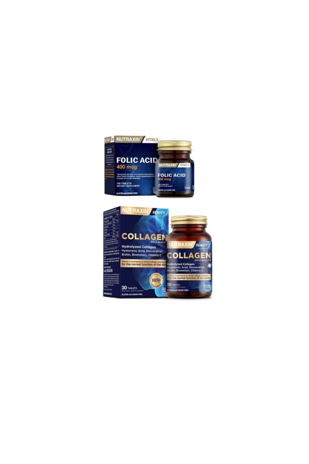 

Nutraxin 400 мкг фолиевой кислоты + таблетка гидролизованного коллагена 30 таблеток
