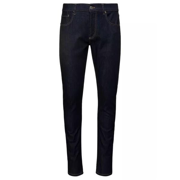 

Джинсы tight pants with metallic logo patch and cont Alexander Mcqueen, синий