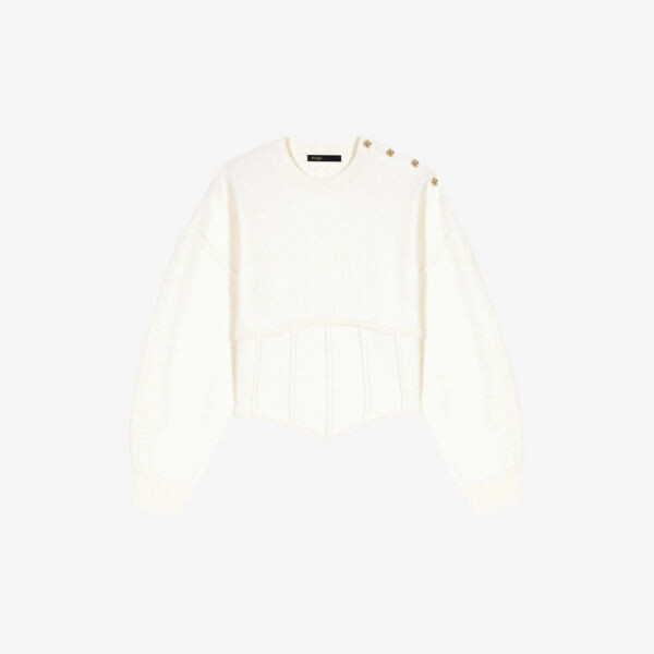 

Джемпер Morset с корсетом из эластичной ткани Maje, цвет blanc