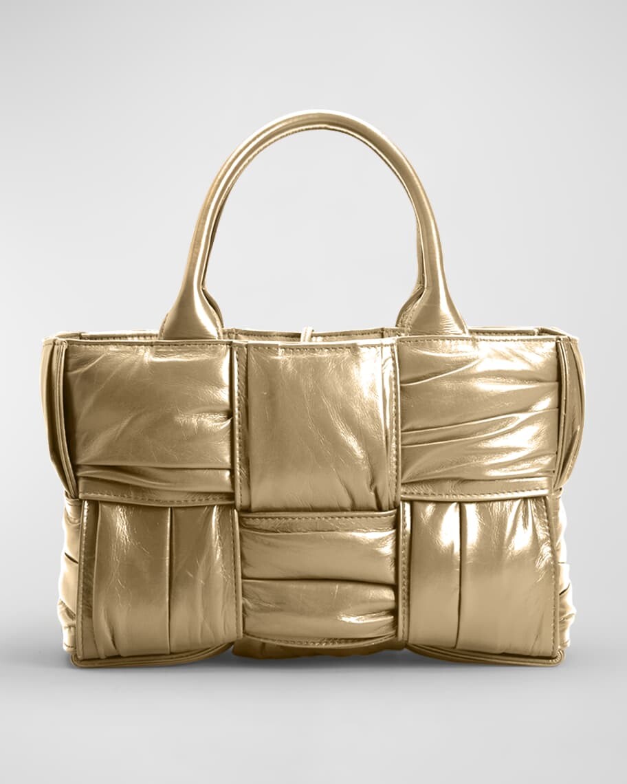 

Металлическая большая сумка Arco Mini Plisse Intreccio Bottega Veneta