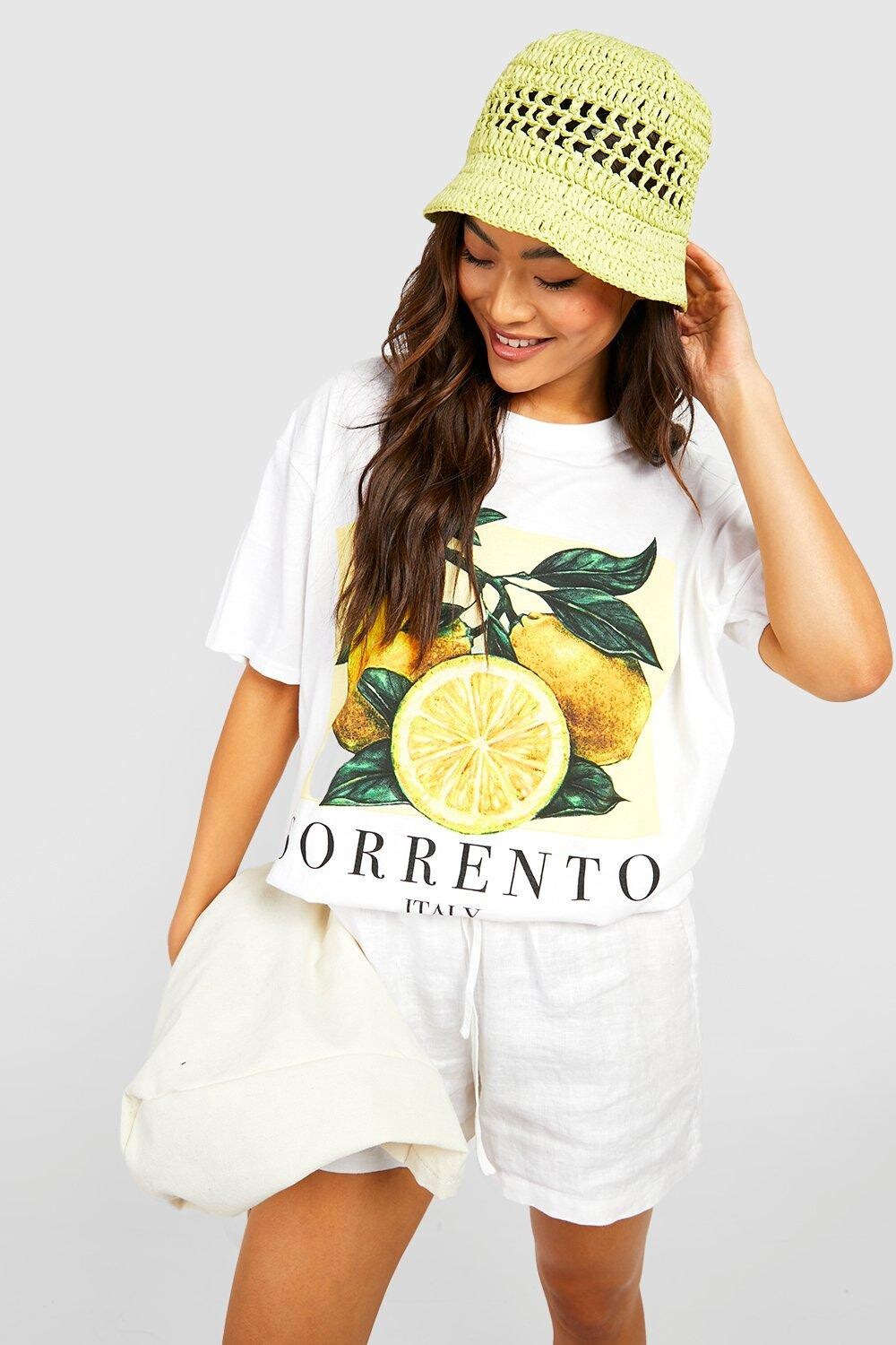

Футболка оверсайз sorrento lemon Boohoo, белый