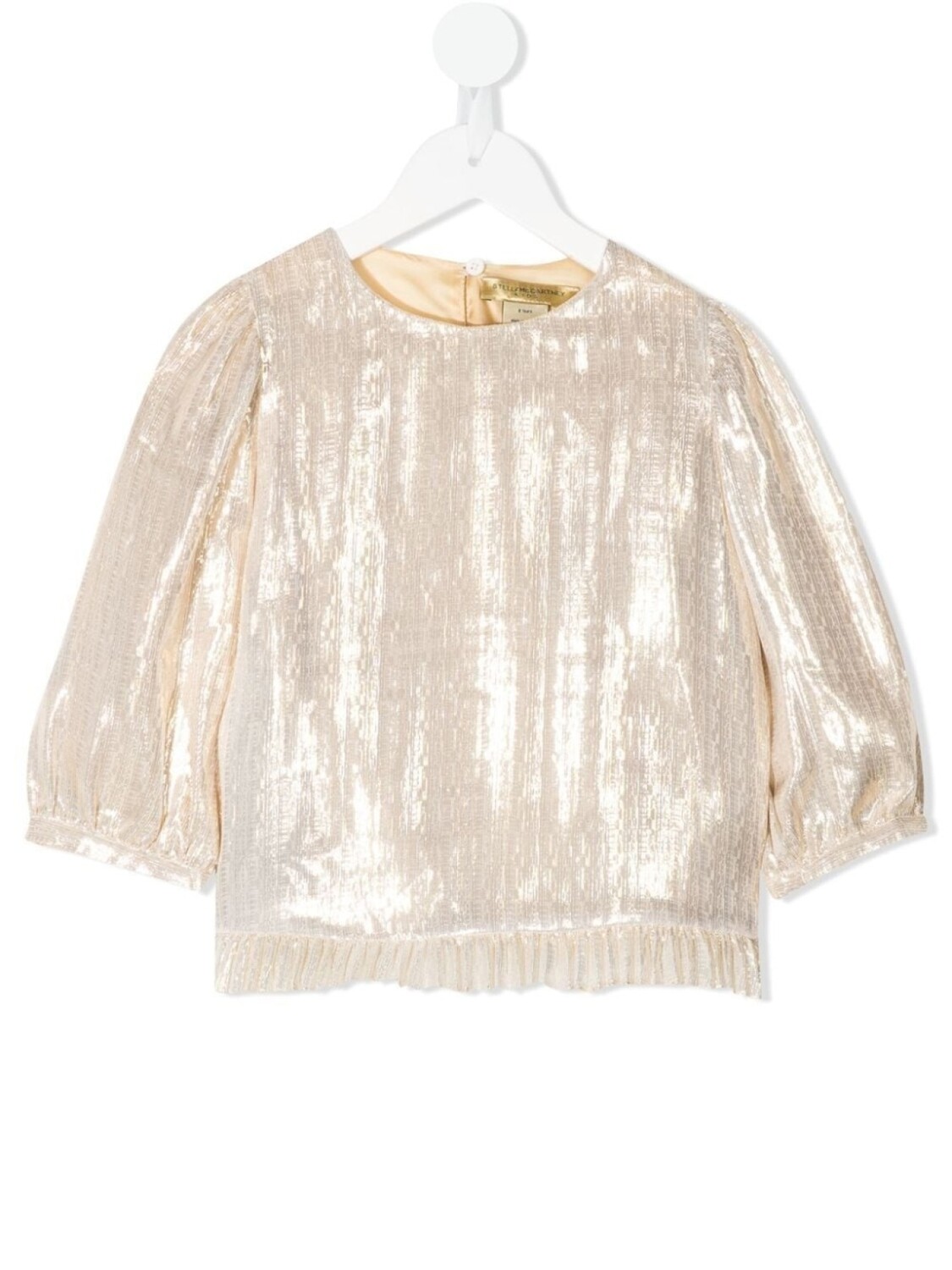 

Stella McCartney Kids блузка с длинными рукавами и эффектом металлик, золотистый, Желтый