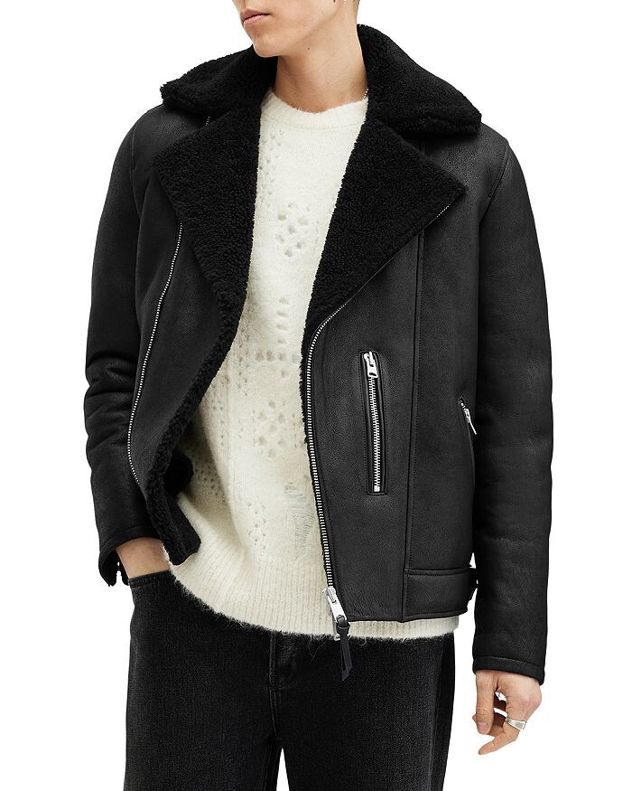 

Байкерская куртка из овчины ALLSAINTS Xena, черный
