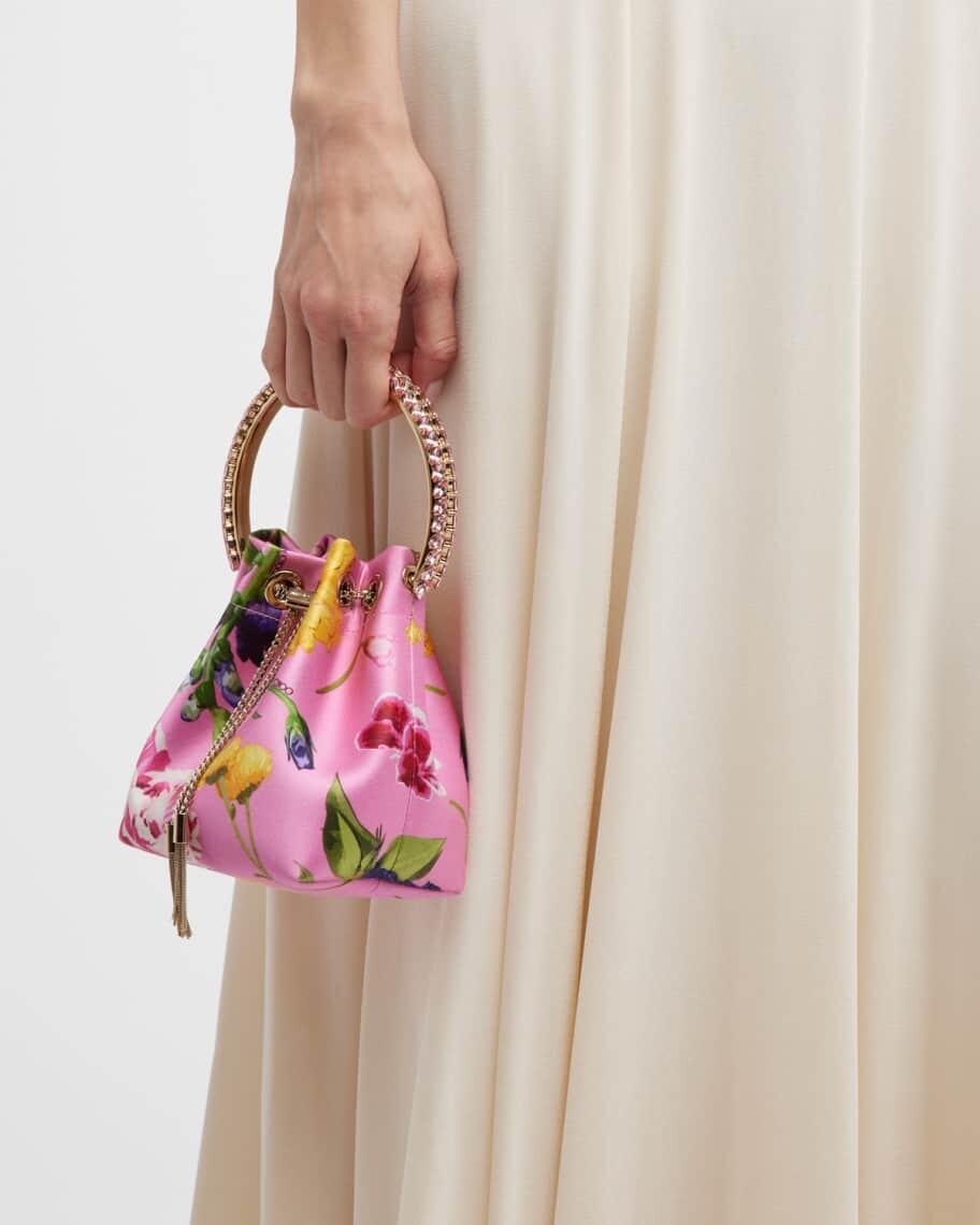 

Bon Bon Сумка с кристаллами и цветочным принтом с верхней ручкой Jimmy Choo