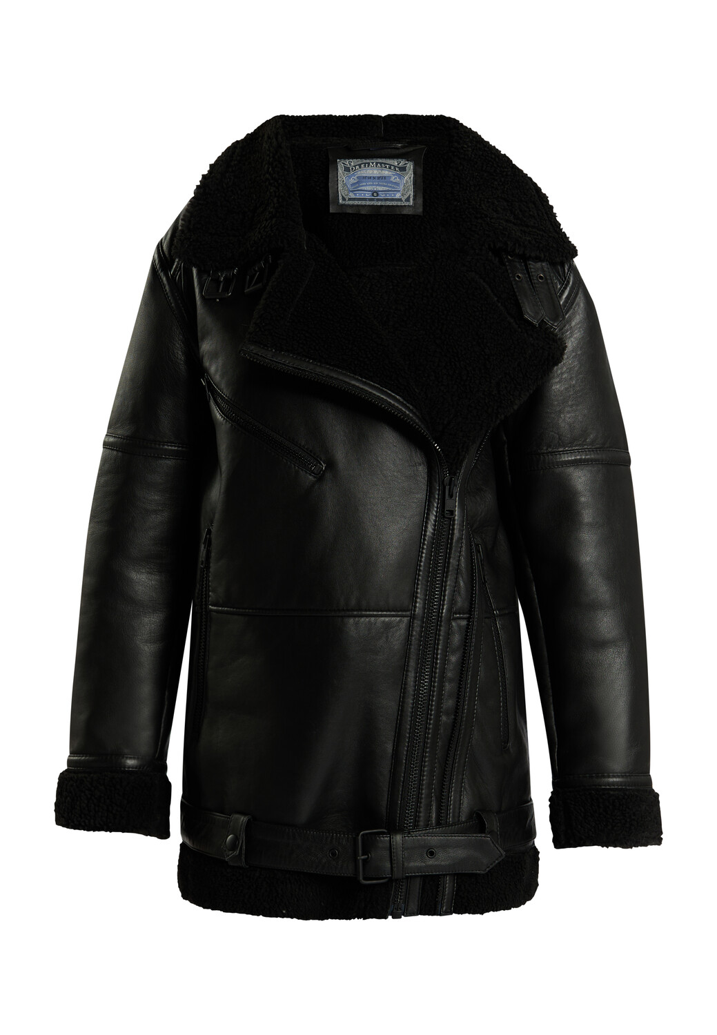 

Кожаная куртка DreiMaster Im Biker Stil, черный