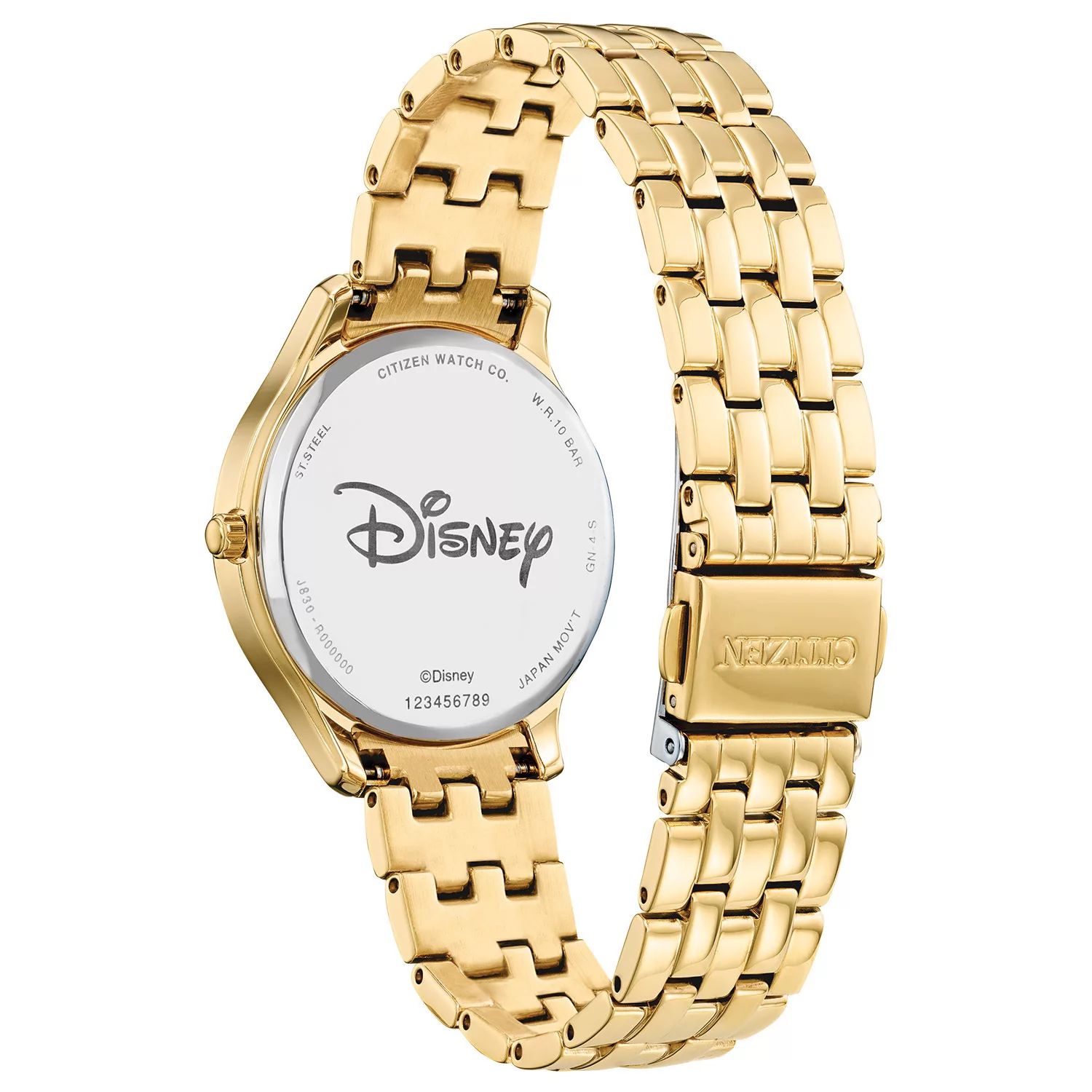 Женские часы Eco-Drive Disney Minnie Mouse из нержавеющей стали золотого тона Citizen