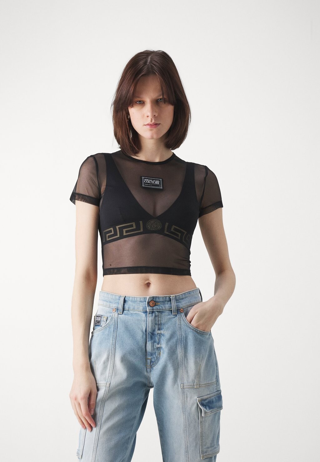 

Футболка с принтом Versace Jeans Couture, черная, Черный