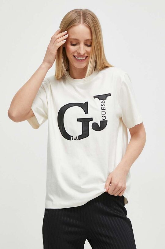 

Футболка из хлопка Guess, бежевый