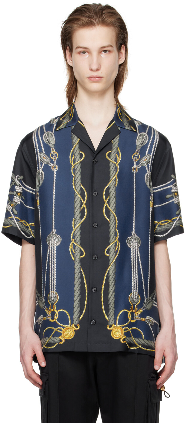 

Синяя рубашка в морском стиле Versace