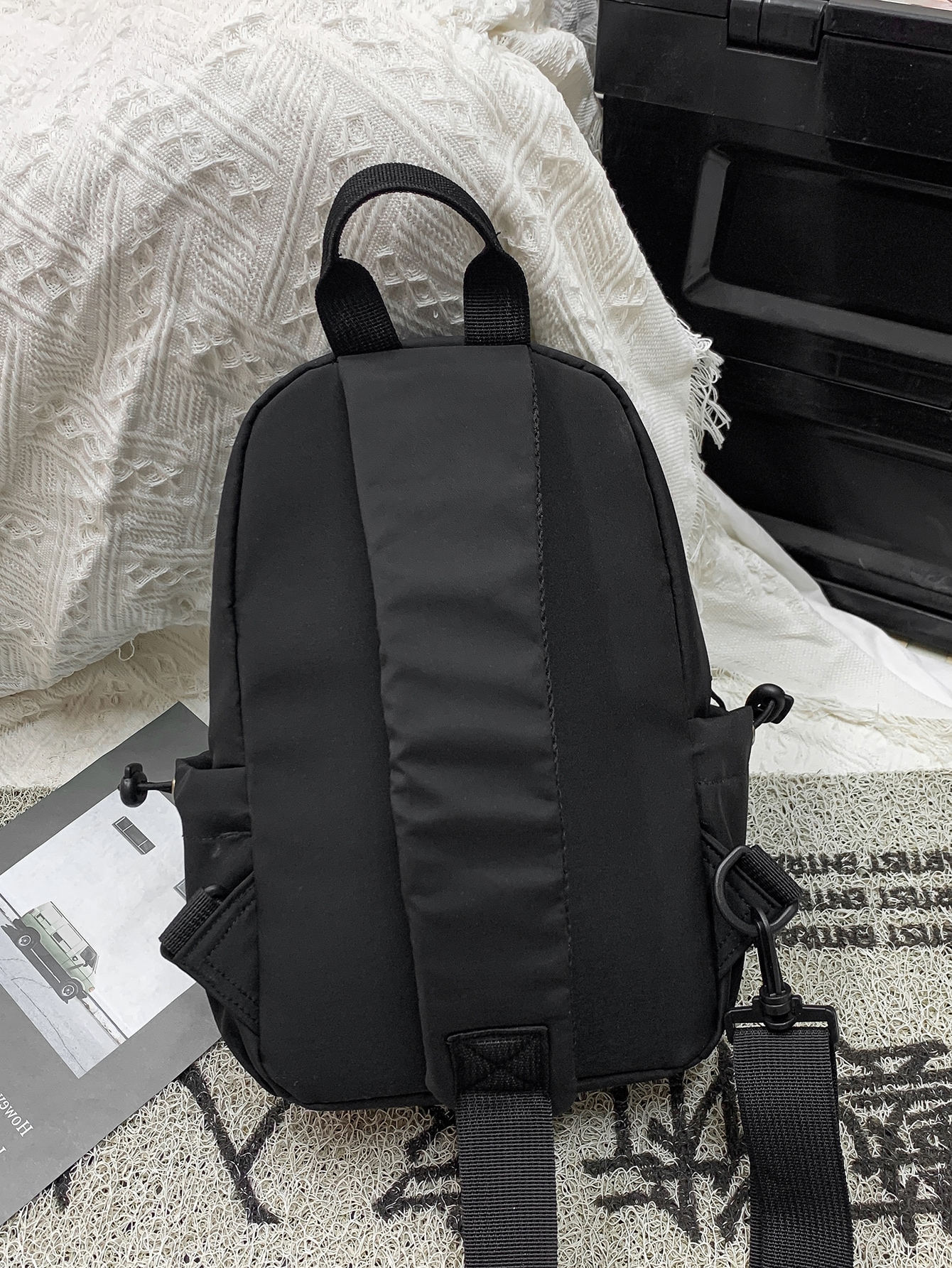 цена Мини-мужская минималистичная сумка-слинг нагрудная сумка, черный
