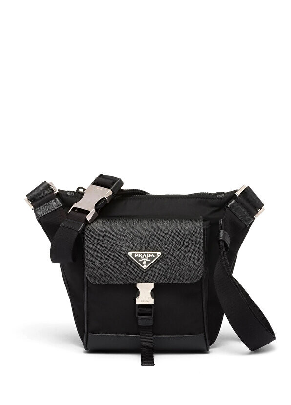 

Сумка через плечо из нейлона и сафьяновой кожи Prada