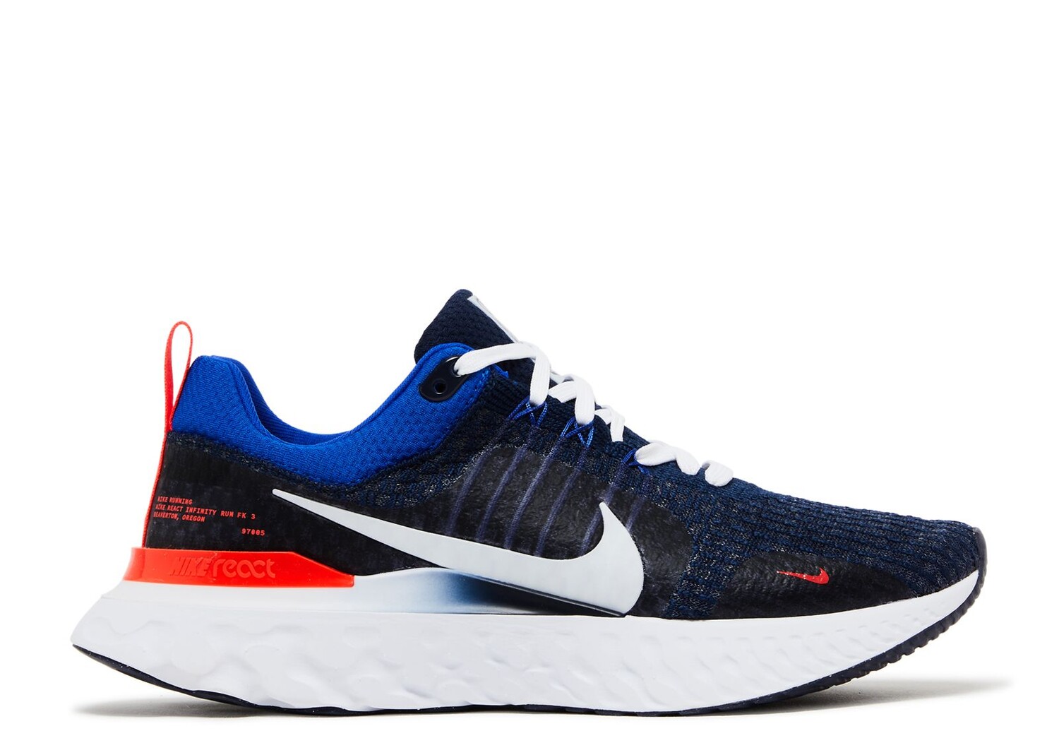 

Кроссовки Nike React Infinity Run Flyknit 3 'College Navy Bright Crimson', синий