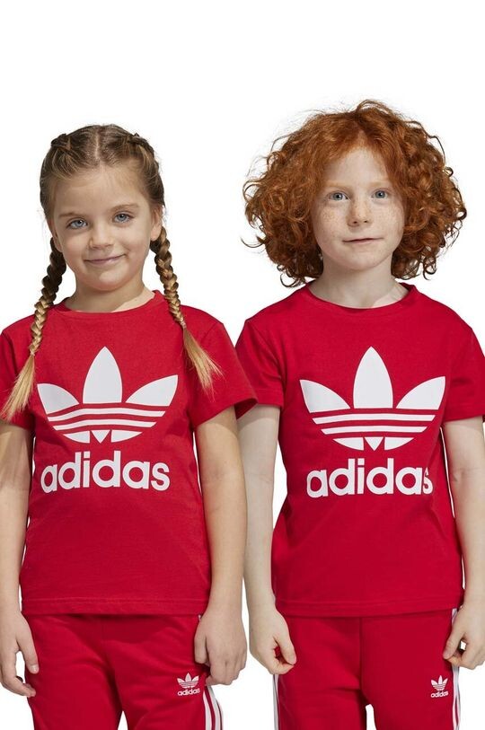 

Детская хлопковая футболка adidas Originals TREFOIL, красный