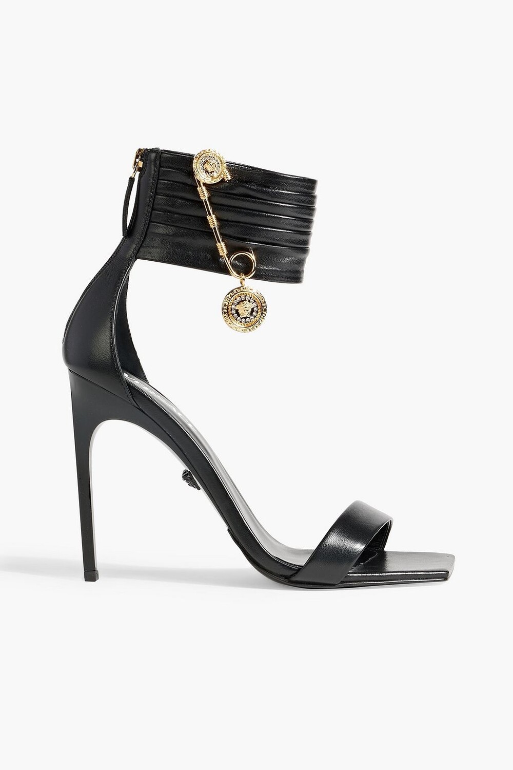 

Украшенные кожаные сандалии VERSACE, черный