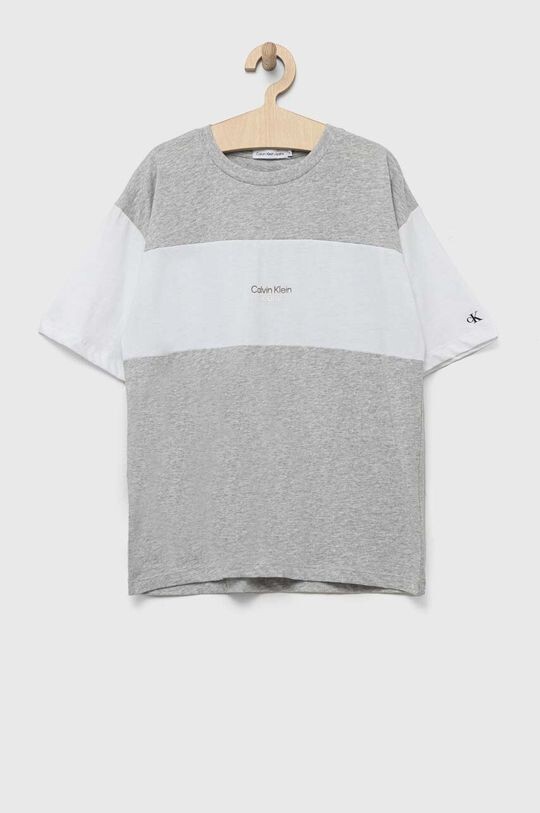 

Детская хлопковая футболка Calvin Klein Jeans, серый