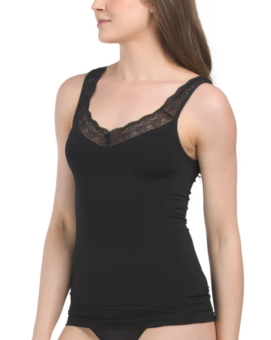 

Формирующая бесшовная майка с кружевной отделкой Body Beautiful, черный
