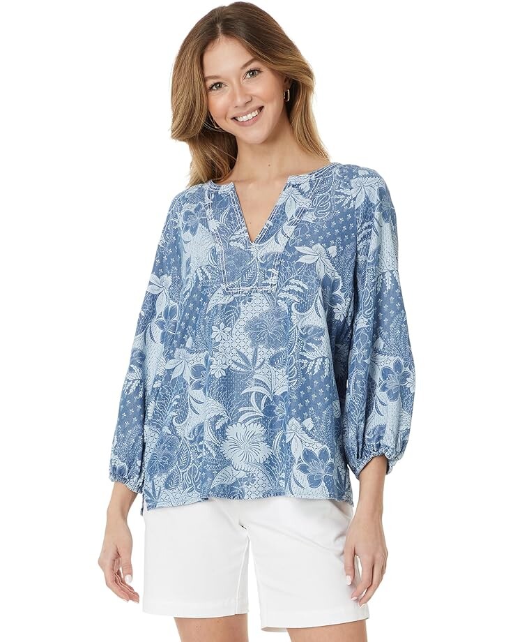 

Топ Tommy Bahama Secret Inlet 3/4 Slv, цвет Med Marina Wash