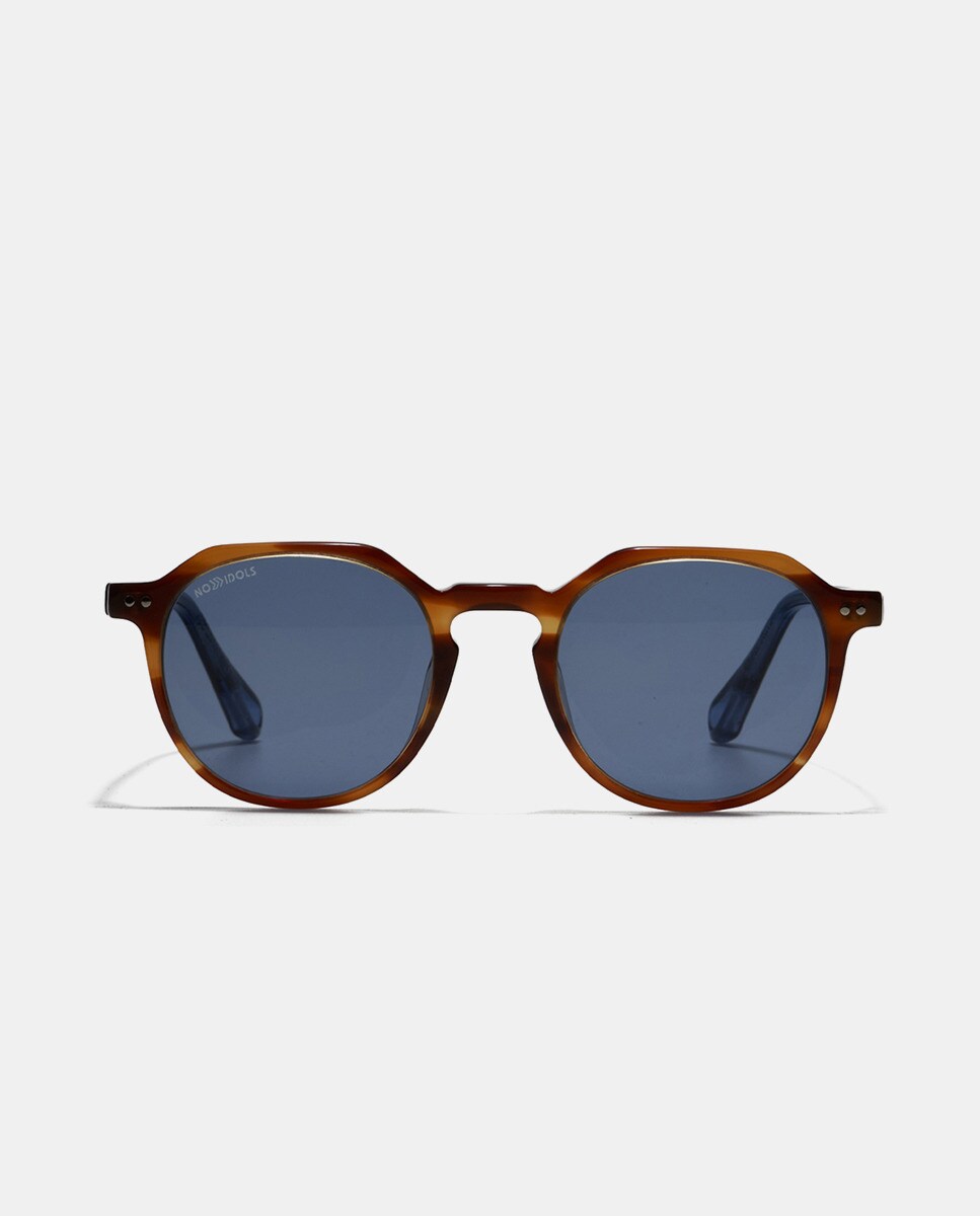 Солнцезащитные очки унисекс с геометрическим узором из органического ацетата цвета гаваны No Idols, коричневый