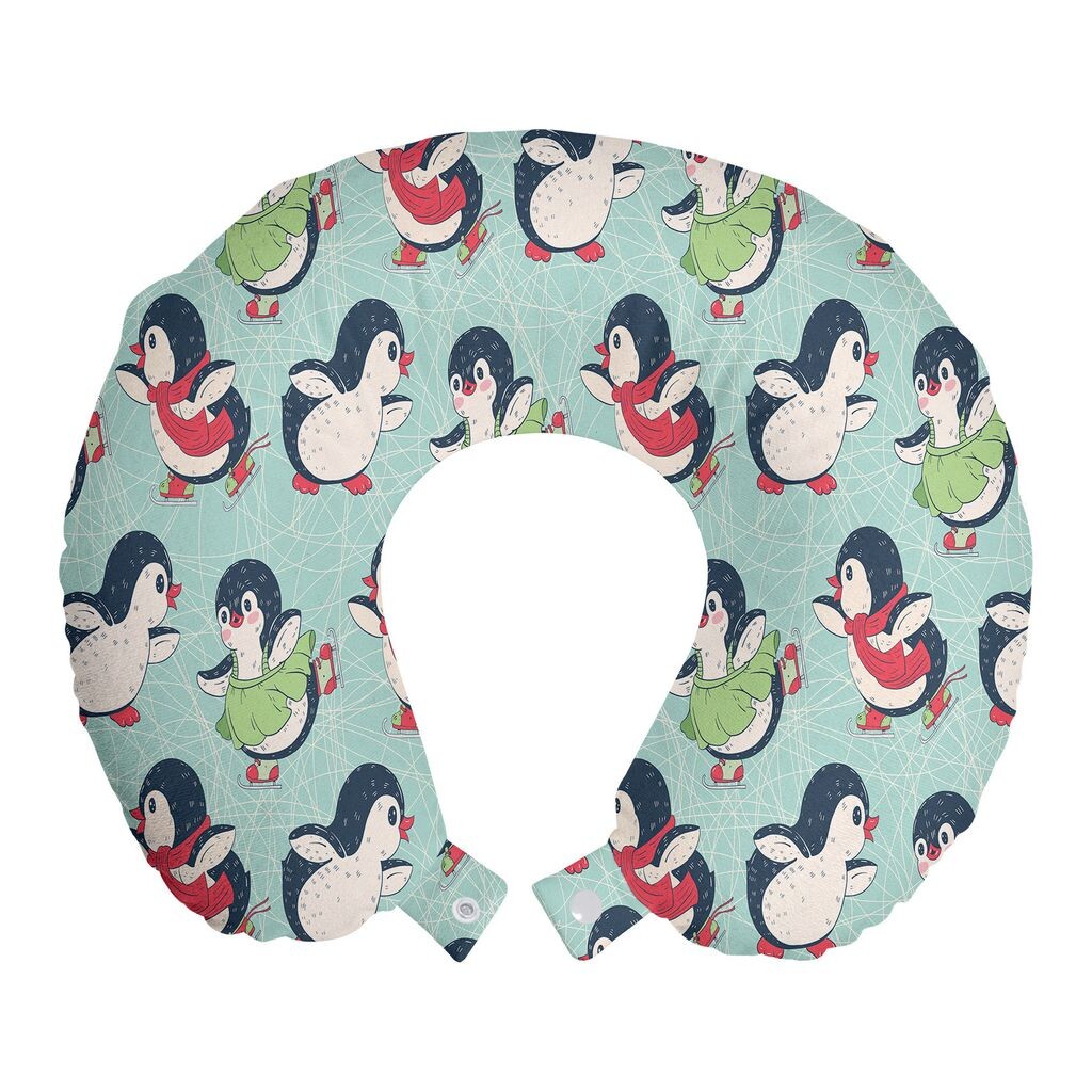 ABAKUHAUS Penguin Travel Pillow Поддержка шеи, арктические животные для ...