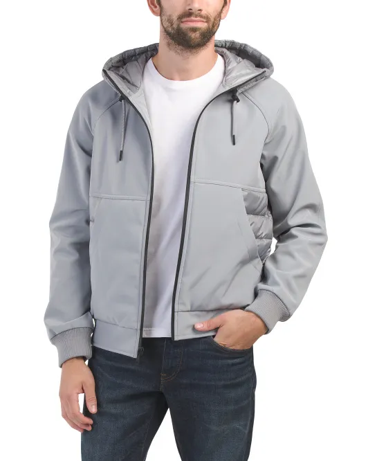 

Куртка из софтшелла смешанного цвета с капюшоном Kenneth Cole, цвет Nickel