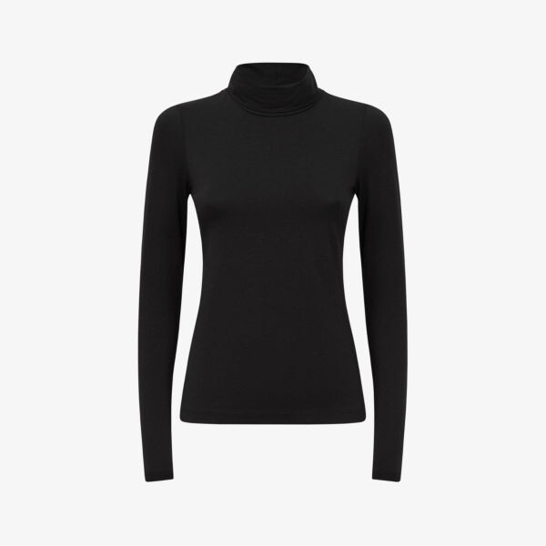 

Топ Piper с высоким воротником из эластичной ткани Reiss, черный
