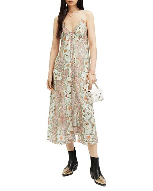 

Каскадное платье Dahlia ALLSAINTS, цвет Green
