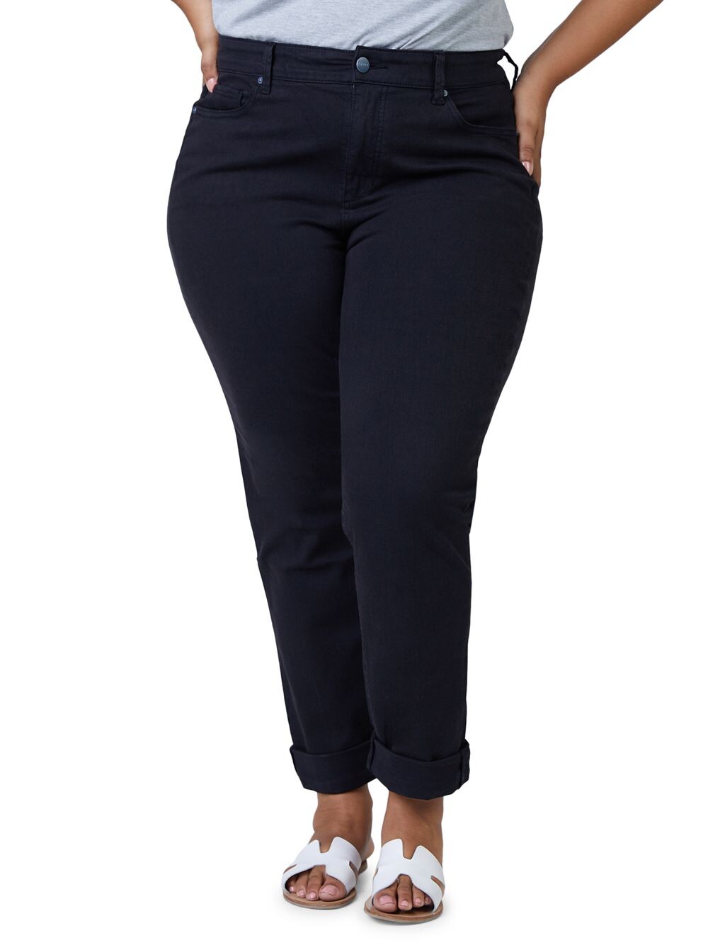 

Джинсы-бойфренды с высокой посадкой Slink Jeans, Plus Size, черный