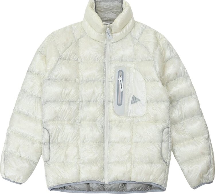 

Куртка And Wander Diamond Stitch Down 'Off White', белый
