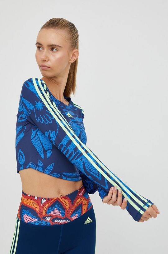 

Футболка с длинными рукавами для тренировок Farm Rio adidas, синий