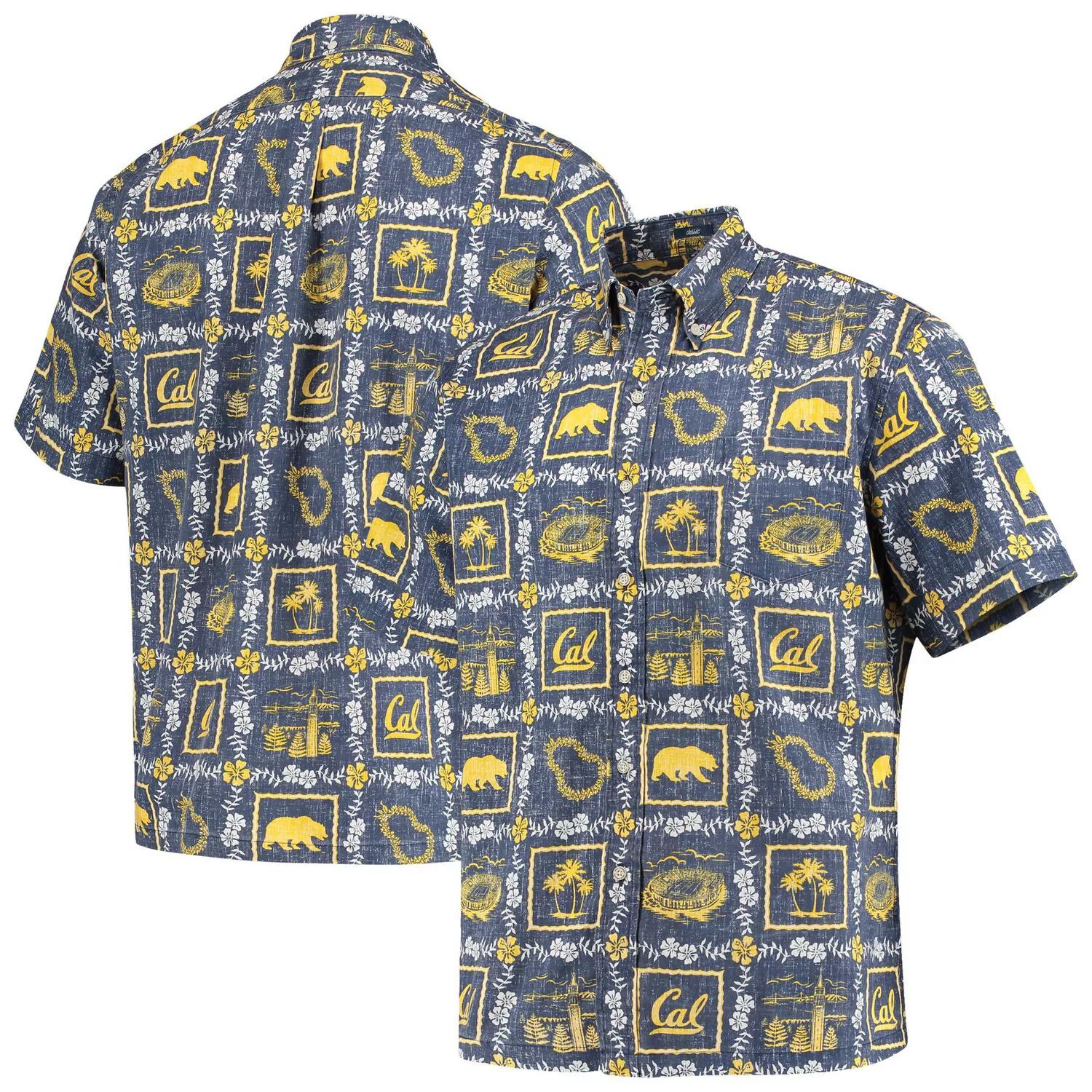 Мужская классическая рубашка на пуговицах Reyn Spooner темно-синяя Cal Bears