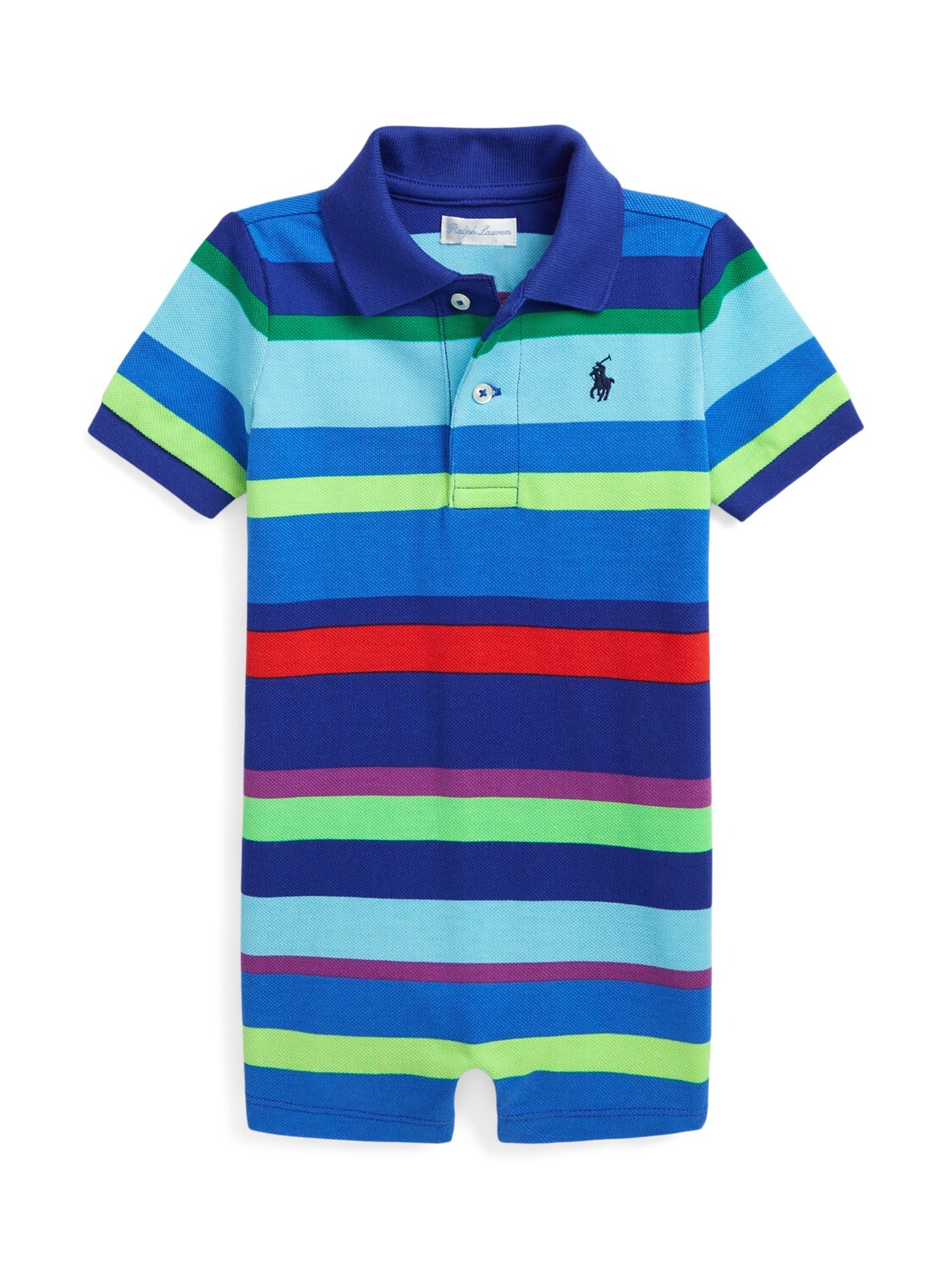 

Комбинезон в полоску с логотипом Ralph Lauren Baby Shortall, Pacific
