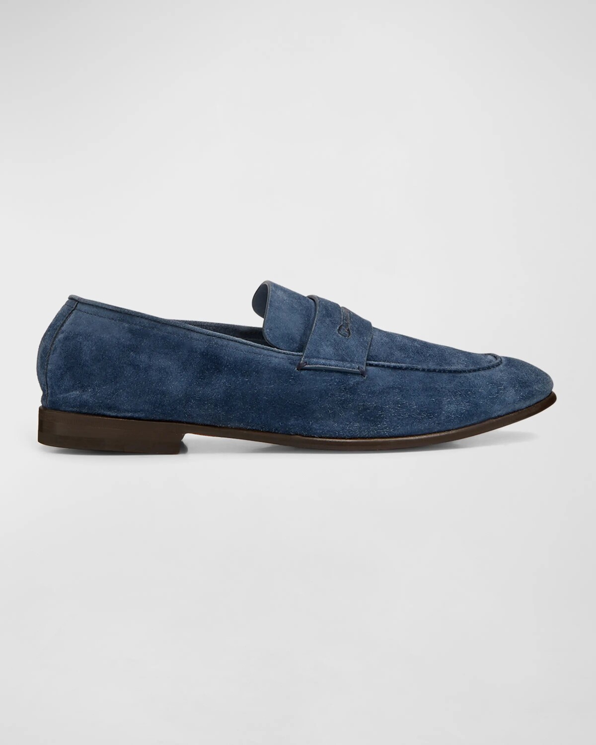

Мужские замшево-кожаные лоферы Lasola Zegna, цвет Medium Blue Solid