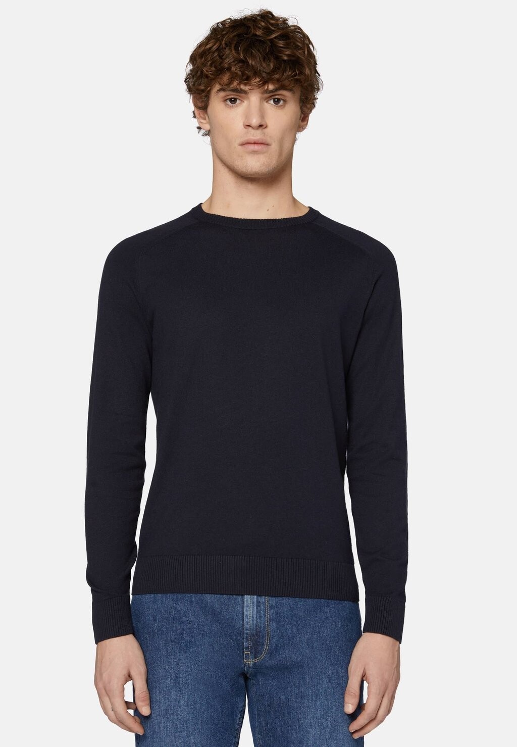 Вязаный свитер CREW NECK Boggi Milano, цвет navy blue вязаный свитер round neck falconeri цвет blue navy