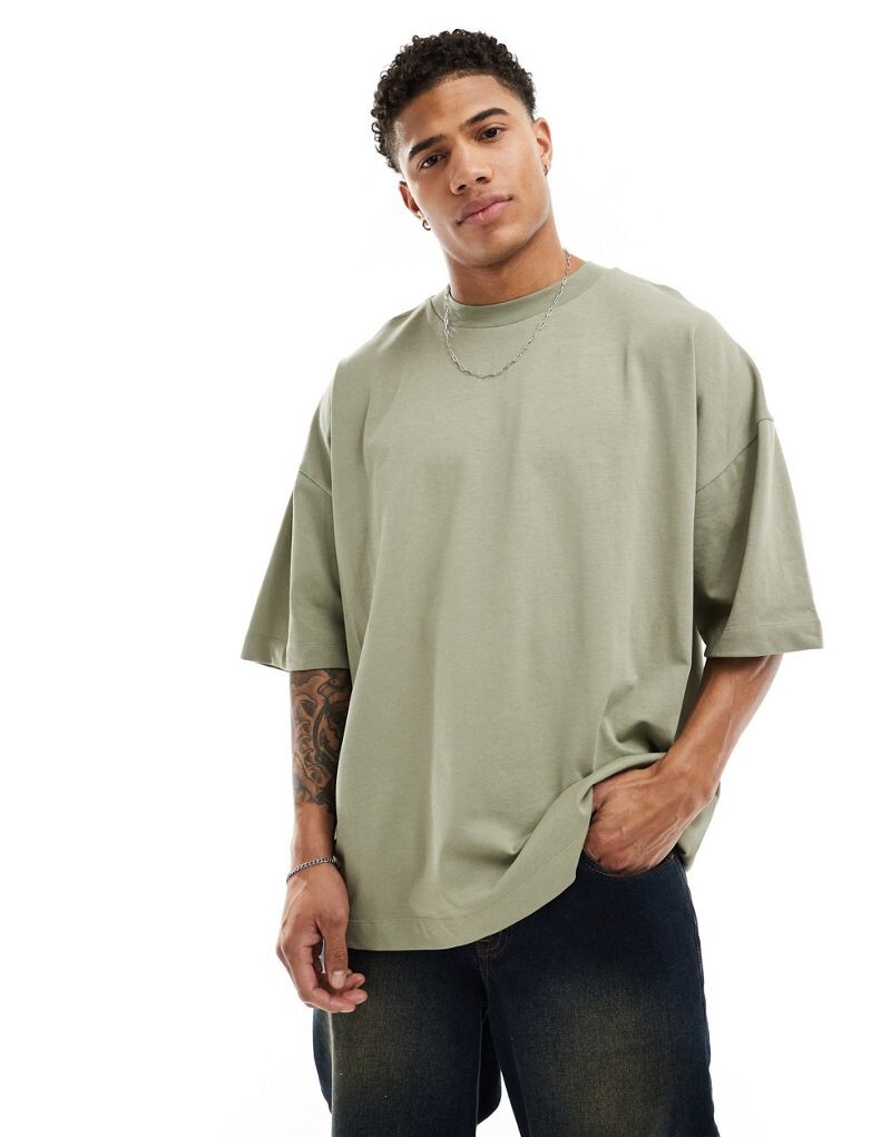 

Футболка экстремально большого размера цвета хаки ASOS DESIGN