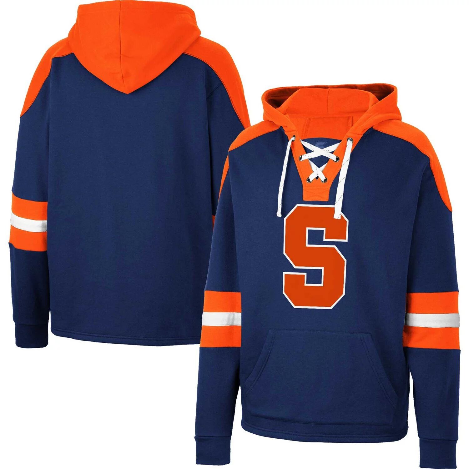 

Мужской пуловер с капюшоном Colosseum Navy Syracuse Orange на шнуровке 4.0