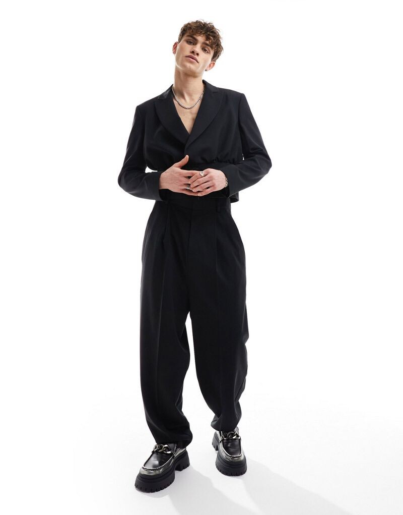 

Черные элегантные брюки на шнуровке ASOS DESIGN — часть комплекта