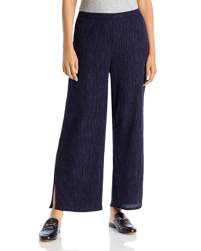 

Мятые прямые брюки до щиколотки Eileen Fisher, Черный