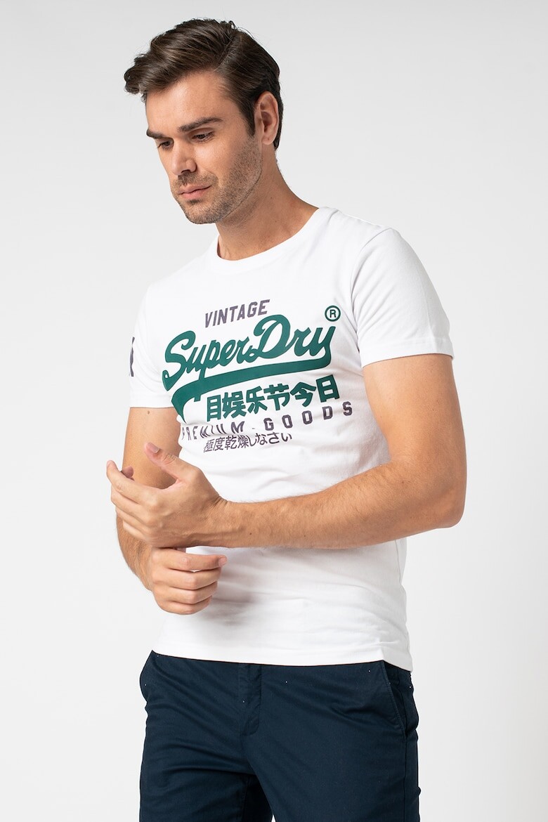 

Футболка с овальным вырезом и логотипом Superdry, зеленый