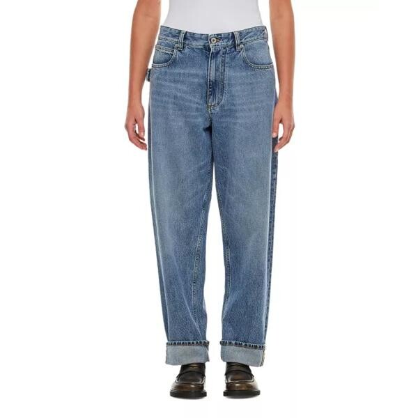 

Джинсы vintage med indigo wash turned up jeans Bottega Veneta, синий