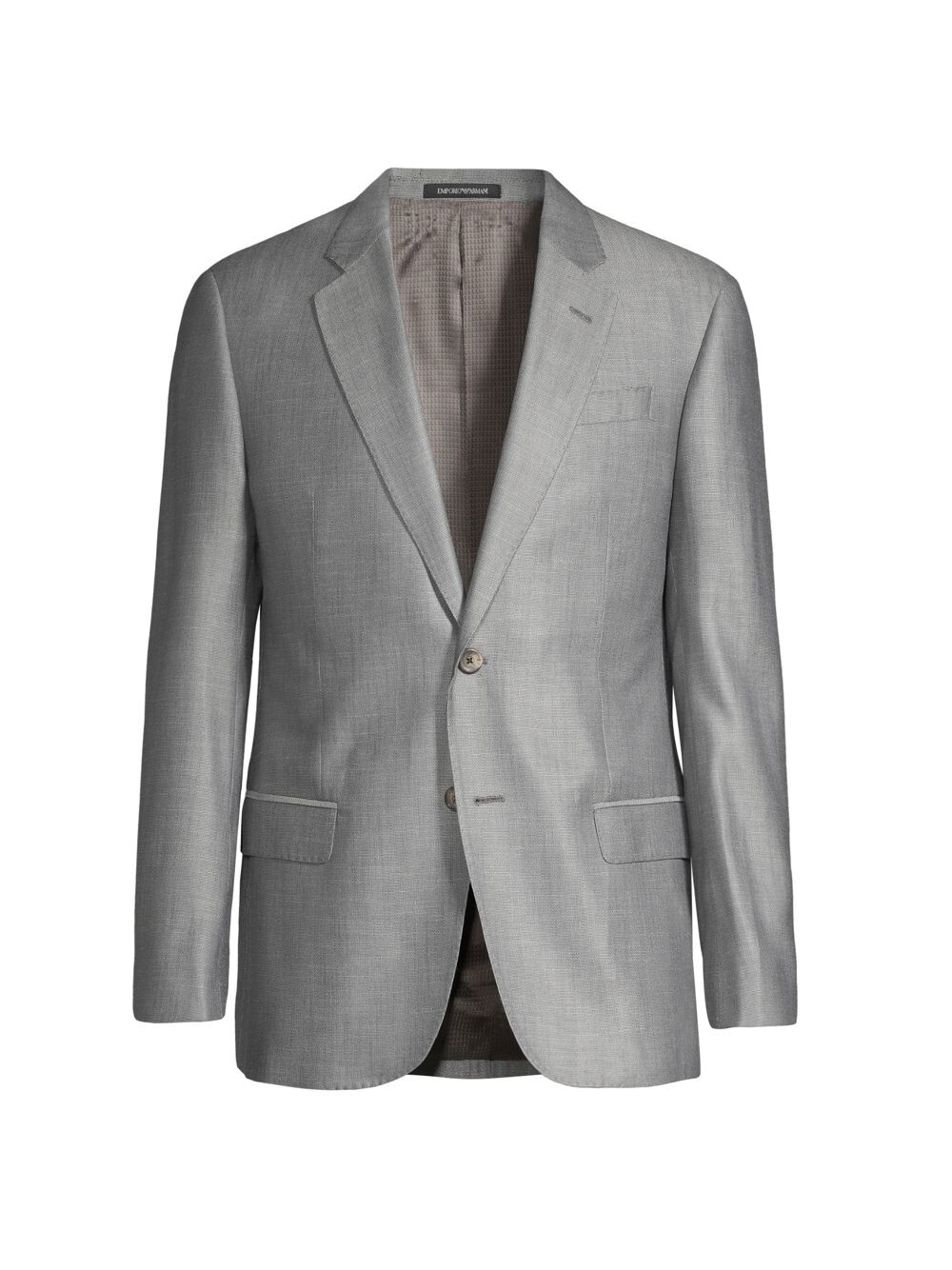 

Фактурный однобортный блейзер Emporio Armani, серый