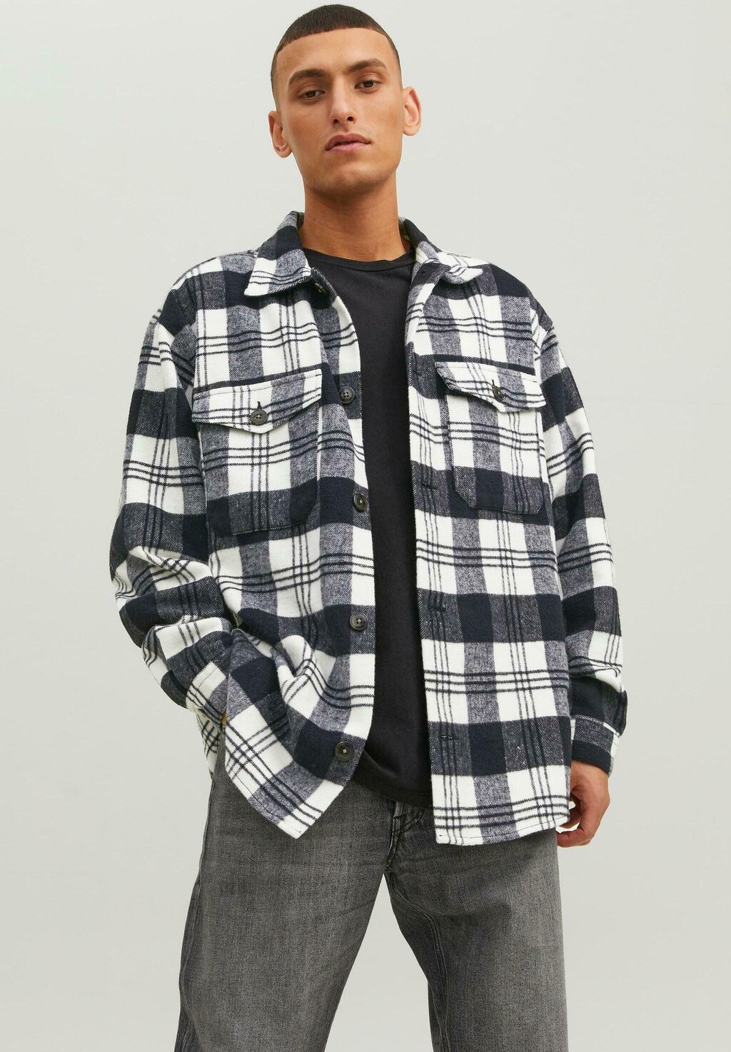 

Куртка Jack & Jones JOROLLIE CHECK LS SN, цвет navy blazer