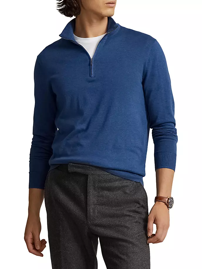 

Пуловер с полумолнией Polo Ralph Lauren, синий