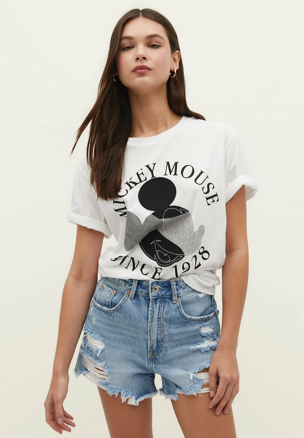

Футболка с принтом Stradivarius, белый