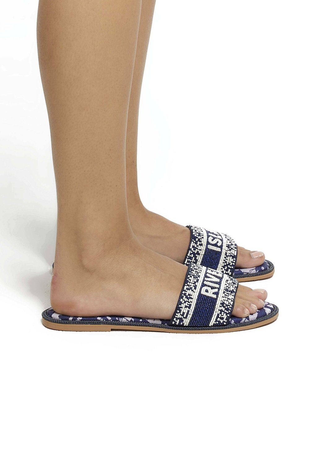 

Мюли на плоской подошве River Island, цвет navy