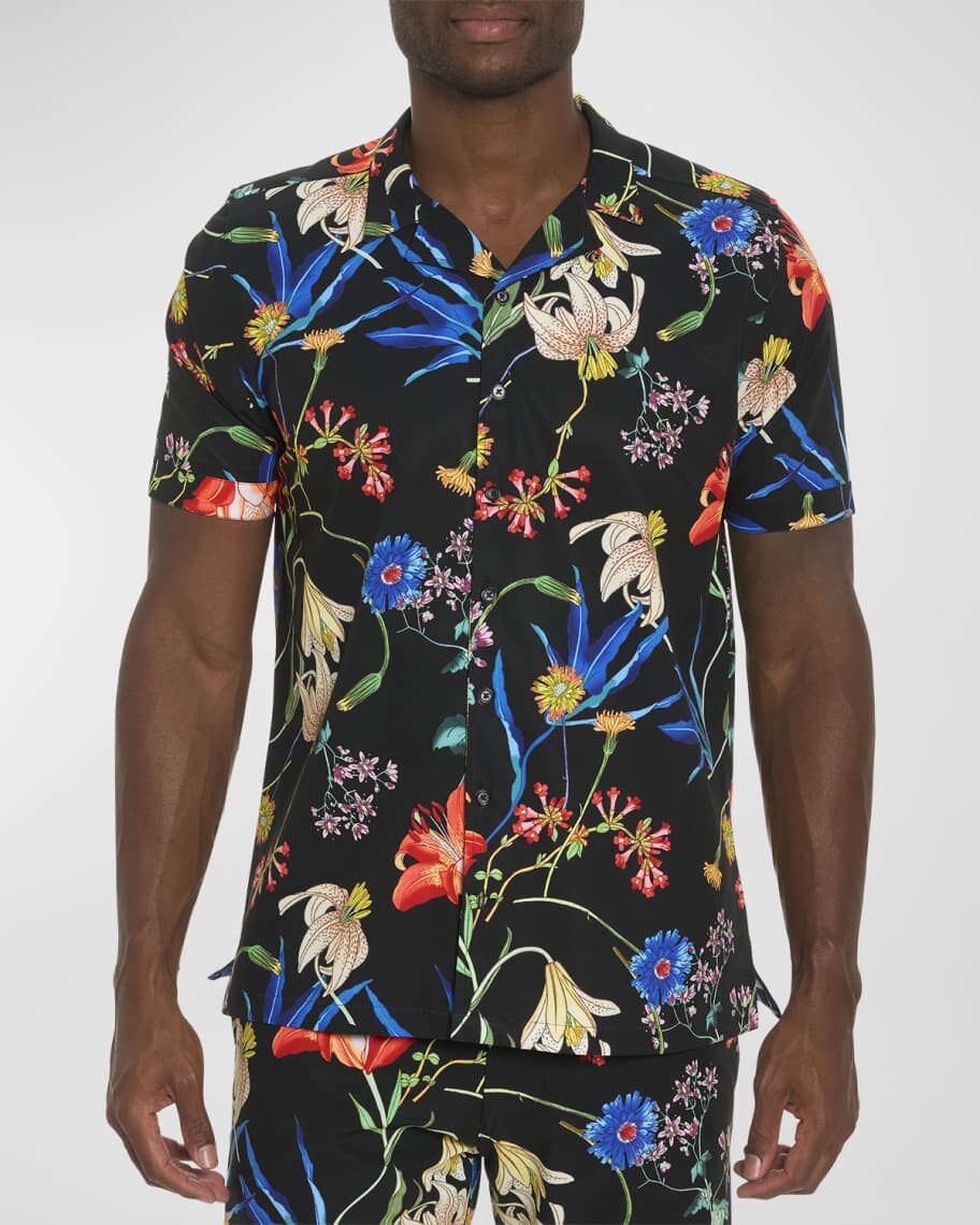 

Мужская рубашка Botanic Heaven с короткими рукавами Camp Robert Graham